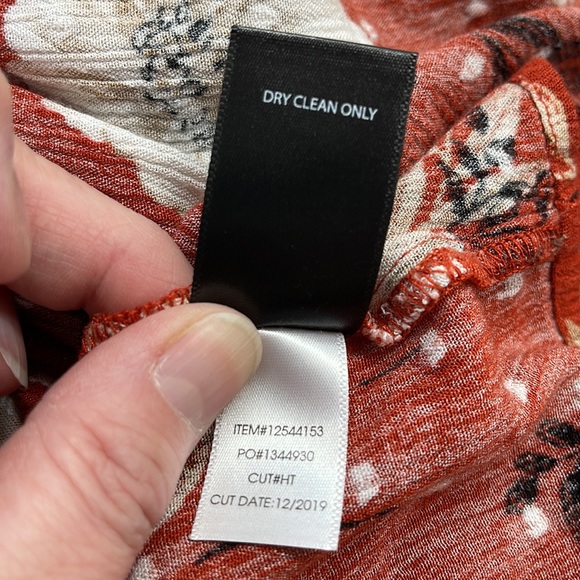 2X // Torrid Red Terracotta Floral Crinkled  Gauze Midi Babydoll Top - Picture 13 of 13